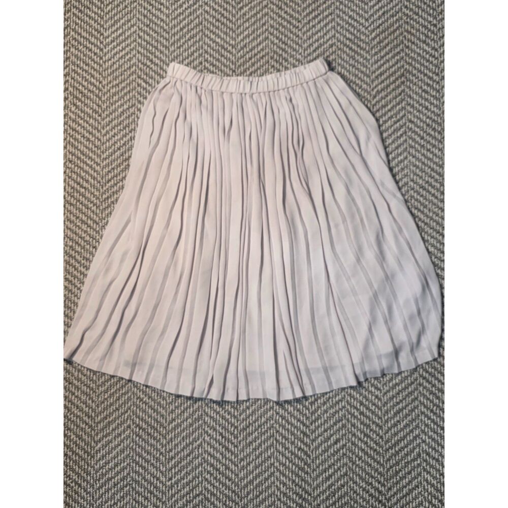 Banana Republic Women's Size Medium Lavender Grey Pleated Midi A-Line Skirt